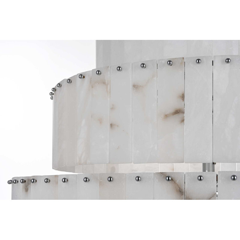 Lustre en albâtre 40 pouces Intisar, Chrome chrome