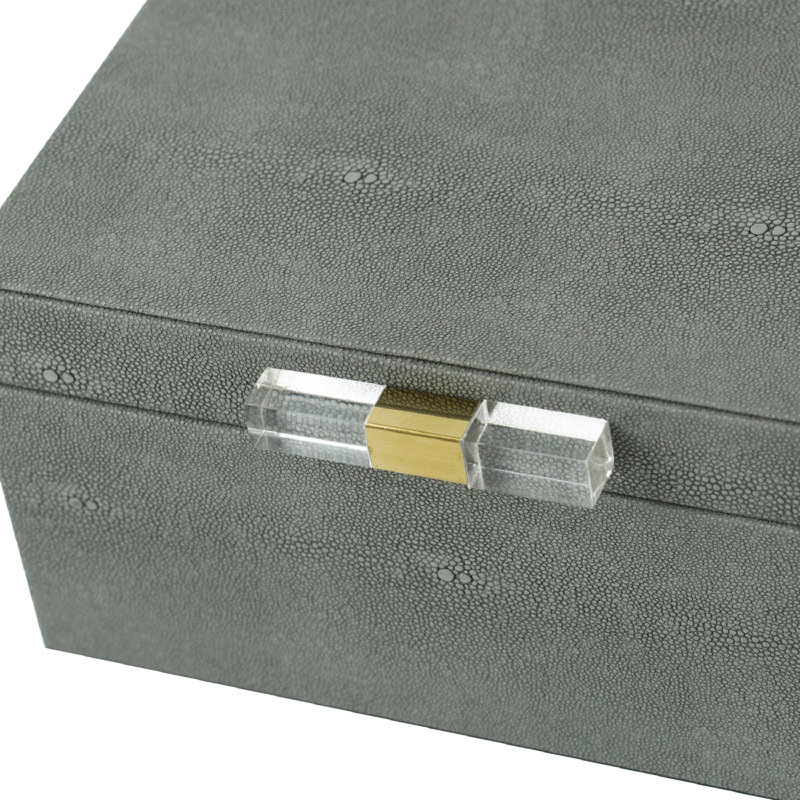2 Piece Faux Leather Decorative Box Set