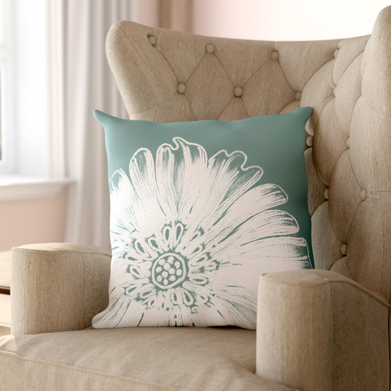 Housse et insert de coussin carré d'extérieur Temple Cloud, 20 po x 20 po, Aigue-marine