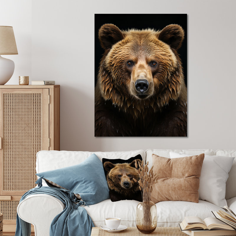 Ours majestueux, art mural en métal, H 20 po x l 12 po