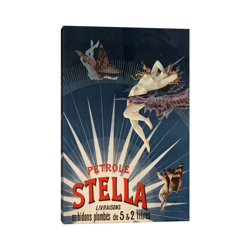 Pätrole Stella French Lighting Oil Vintage Advertising Poster - Wrapped Canvas Print, 30.48 cm H x 45.72 cm W