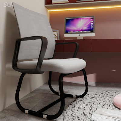 Minimalist Modern Office Chair with Mesh Backrest, Metal Frame, and Soft Cushion for Home & Office Use