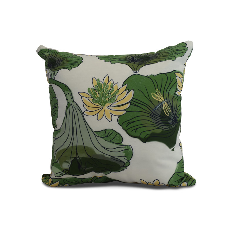 Housse de coussin d'extérieur carré cubique Flare Flare, 18 po x 18 po, Vert