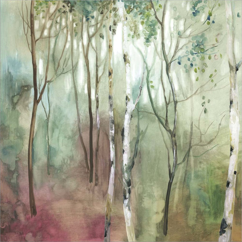 «Birch In The Fog I» par Allison Pearce, art mural encadré