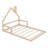 Wood Floor Bed With House-Shaped Headboard-453419973-453419968