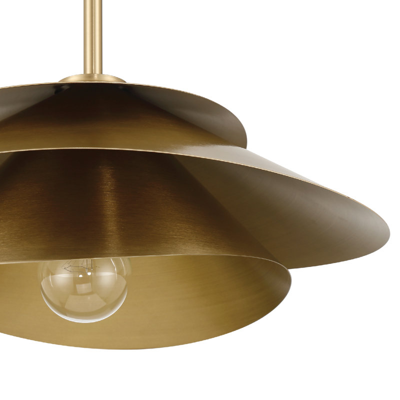 Hunter Hiro 1 Light Large Pendant Ceiling Light Fixture, Gold, 63"