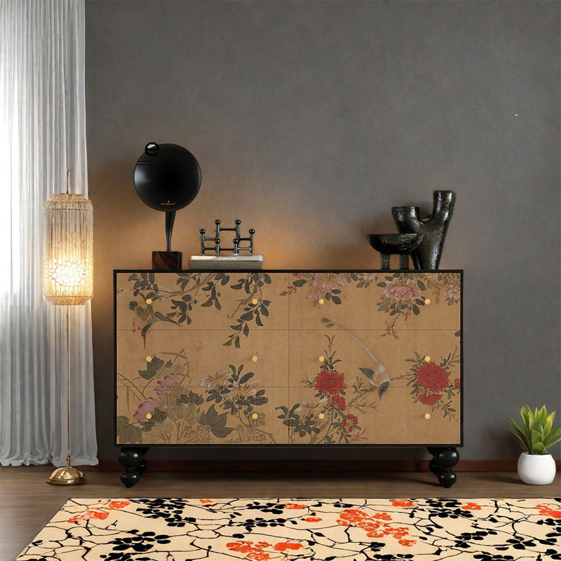 Six Drawer Dining Sideboard, Black