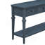 Classic Retro Style Console Table with Three Top Drawers and Open Style Bottom Shelf, Easy Assembly (Navy)