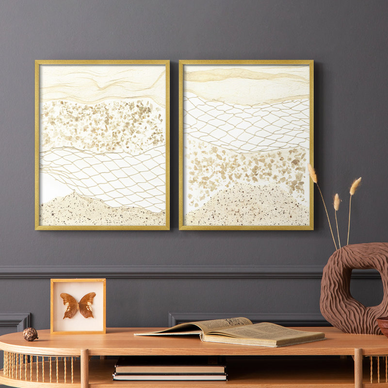 Impression encadrée Coast I - Premium - prêt à être accroché - aucun clou requis - aucun clou requis, Doré, H 21 po x l 34 po