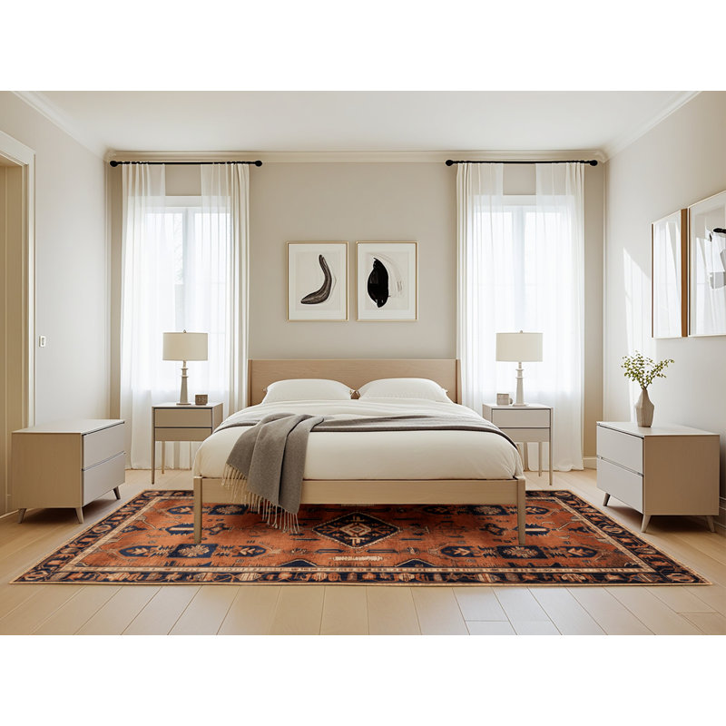 Tapis brun lavable à la machine, Rectangle de 5 pi x 8 pi