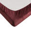 Très grand drap, 4 pièces bourgogne, 100% confortable et brossé des deux côtés, livré avec un drap plat, 2 taies d'oreiller ajustées, pour matelas de 16 po, bourgogne, velours douillet et confortable