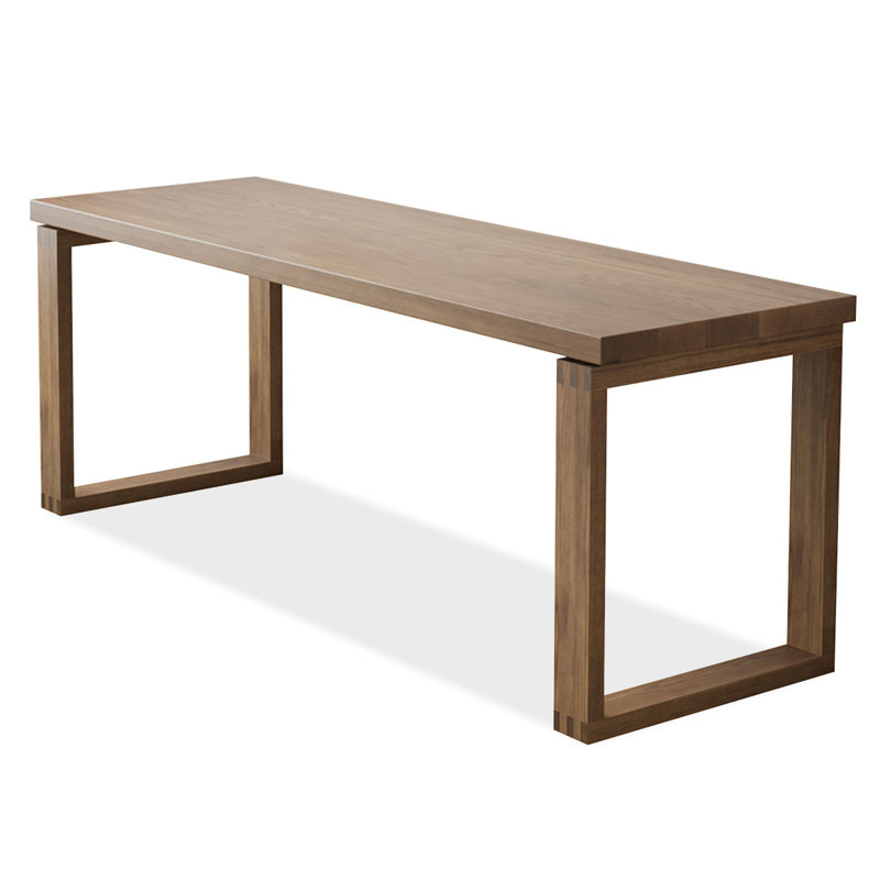 Bureaux rectangulaires bruns en bois massif, H 29,53 po x l 86,61 po x P 23,62 po