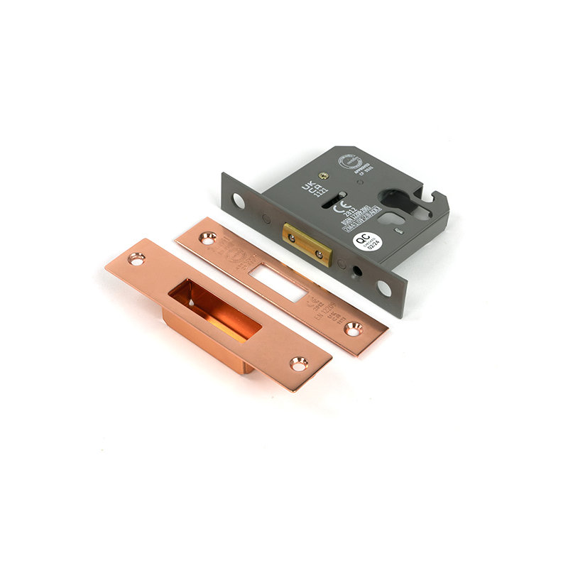 Polished Chrome 3" Euro Profile Dead Lock, Polished Bronze