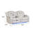 LED & Power Reclining Loveseat Made With Faux Leather In Ice