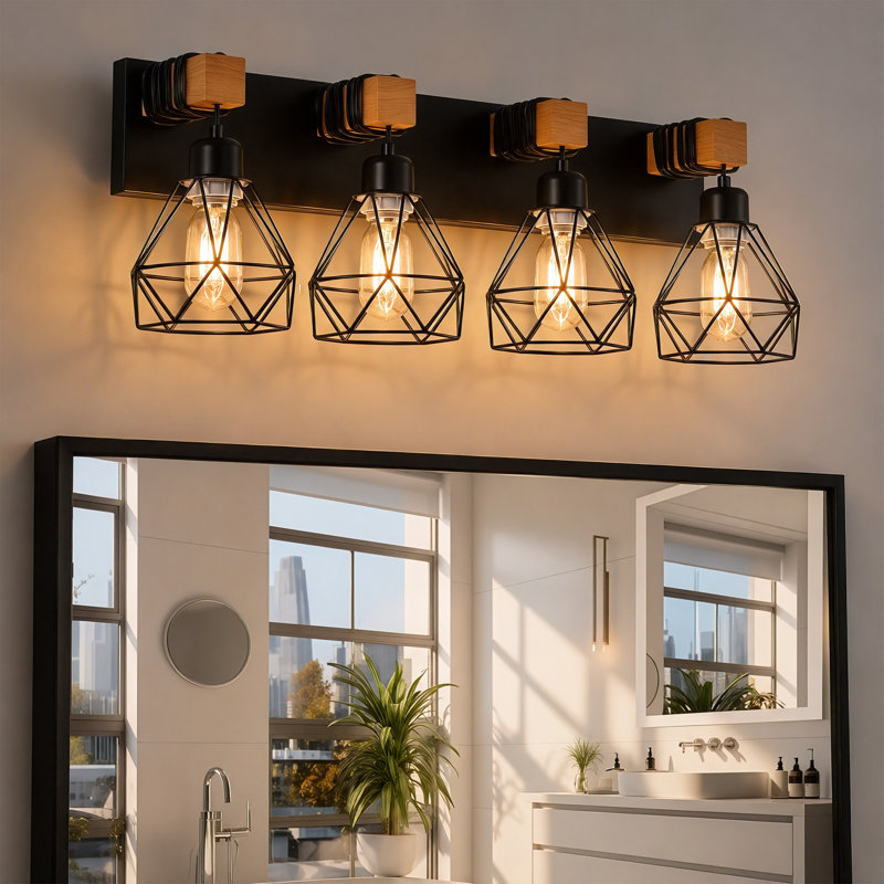 Applique murale 4 lumières pour salle de bain Farmhouse, 4 Lights