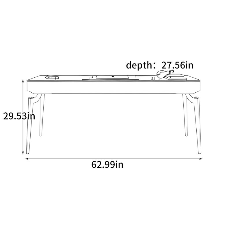 Bureau simple et luxueux, H 29,53 po x l 62,99 po x P 27,56 po