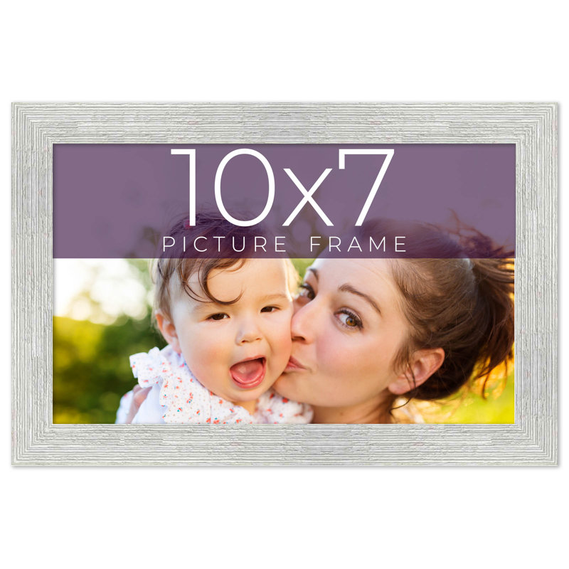 Cadre photo en bois massif Matiza, Blanc, 10 po x 7 po
