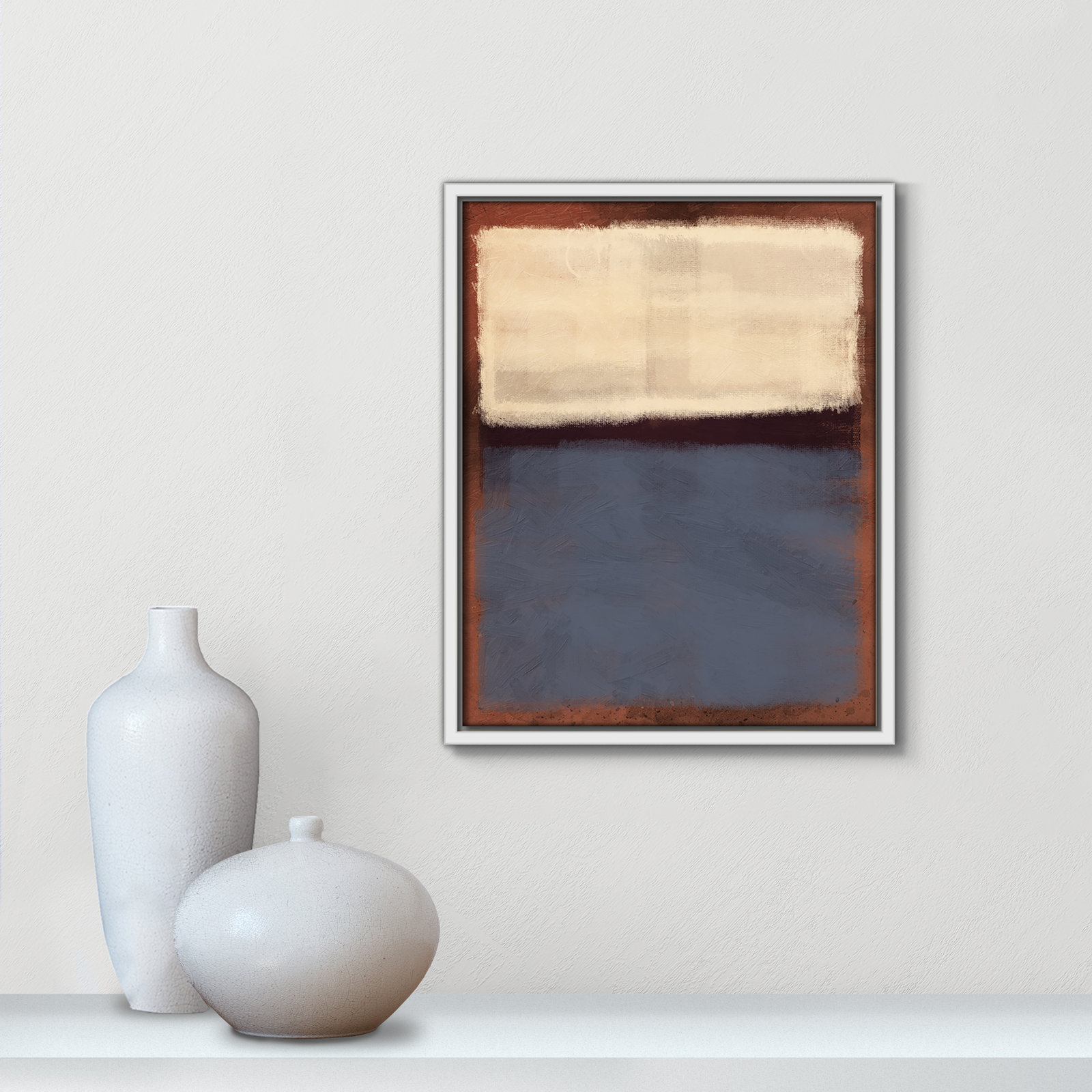 Coronado "Alabaster Burst" Painting, 15.5" H x 12.5" W x 2" D, White Framed