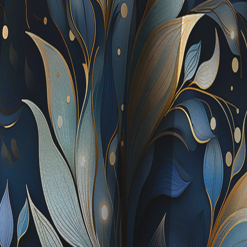 Midnight Mirage Moody Patterns II - Damask Curtain - Blackout Damask Curtain - 1 Panels, 52" W x 63" L