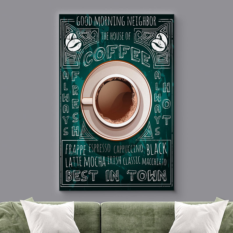 Tasse de café rétro, art moderne, H 24 po x l 16 po