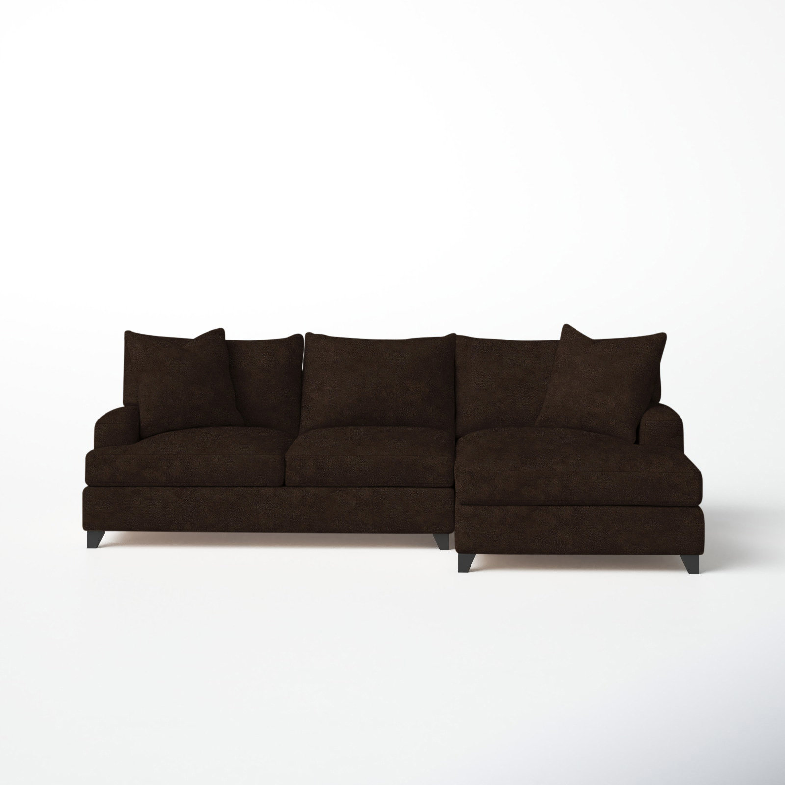 Shorewood Upholstered Chaise L-Sectional, Bella Chocolate, Right Hand Facing