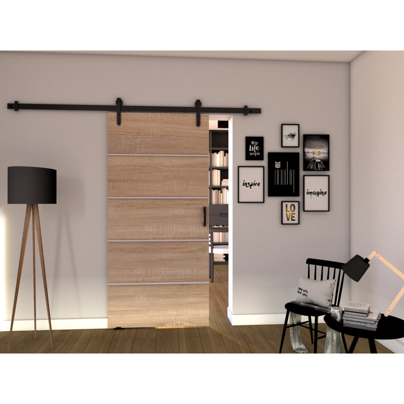 Halya Veneers Sliding Doors, Sonoma Oak, 205cm H x 76cm W x 1.6cm D