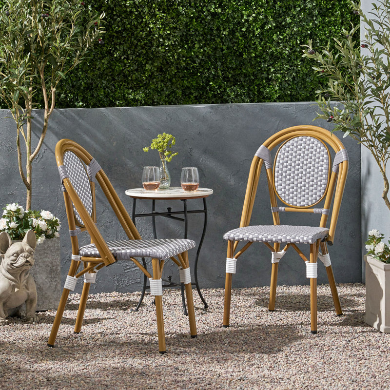 Chaise française (ensemble de 2), Blanc / Gris