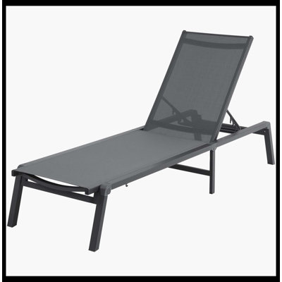 Chaise Lounge Chair For Outdoor Patio, 5-Position Adjustable Reclining Lounge Chair, Breathable & Durable For Sunbathing, Poolside & Yard