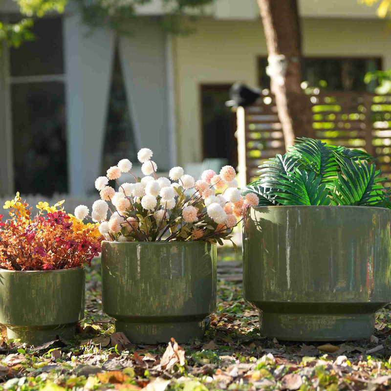 High quality ceramic flowerpot, Antique Light Green