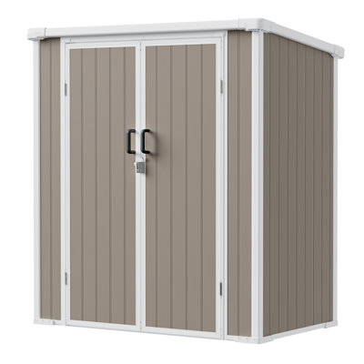 Outdoor Resin Storage Shed 61.02''×35.82''×63.77'' , Plastic Storage Shed With Floor Large Outdoors Garden Tool Storage Shed Outside Storage Shed With Lockable Door For Bike, Backyard, Patio