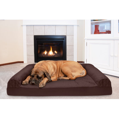 Quilted Orthopedic Bolster Sofa Pet Bed