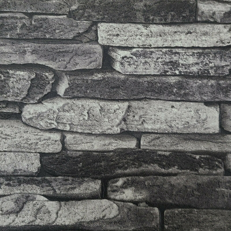 Papier peint gris anthracite noir moderne Rolls Faux Stone 3D