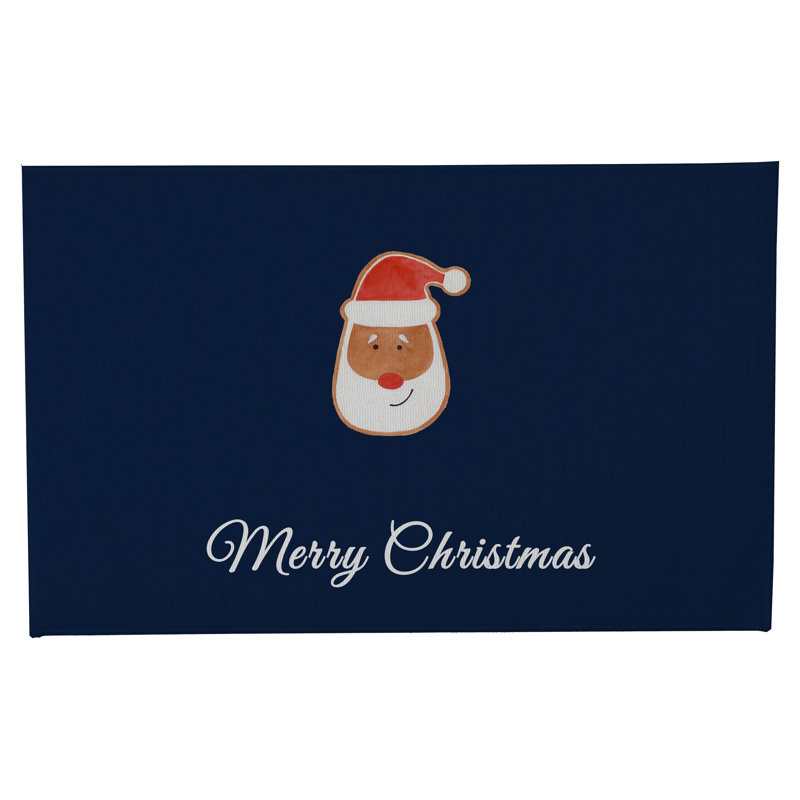 Paillasson Merry Christmas, L 17 po x L 24 po, Marine