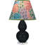Small Double Gourd Accent Lamp - Sangria, Deep Patina Bronze - Lavender, Plum Shade-583633467-583633416