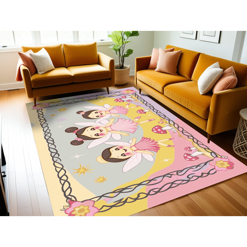 Tapis fantaisie Zoomie pour enfants Zoomie, Rectangulaire 2 pi x 3 pi