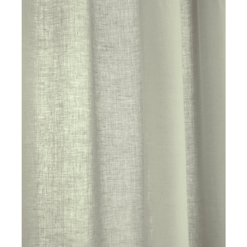 Linen Curtain with Rod Pocket, 52" W x 132" L, Sage Green