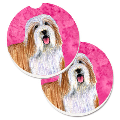 Ceramic Round 2 Piece Car Coaster Set