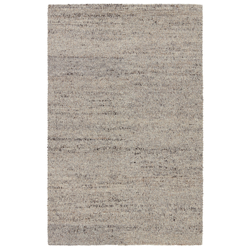 Jaipur Living Burch NVA02 Handmade Solid Cream and Dark Gray Area Rug (9'x12'), Rectangle 8' x 10'