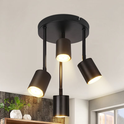 4-Light GU10 Ceiling Spotlight Adjustable LED Flush Mount