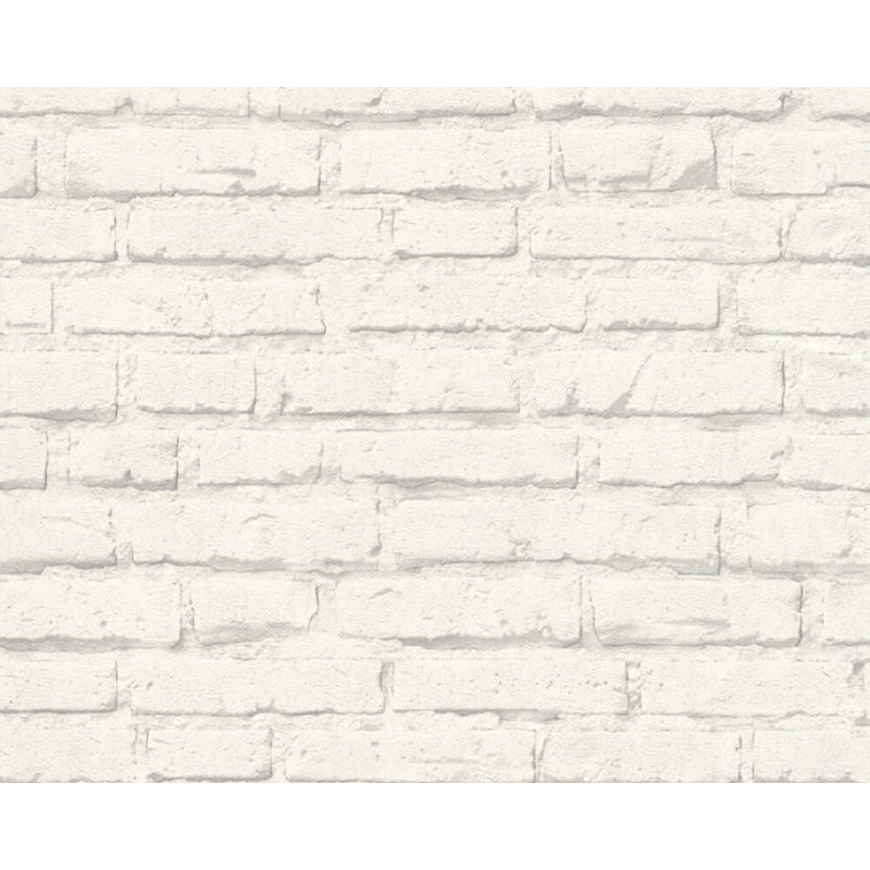 Rouleau de papier peint texturé L 21 pi, Blanc / gris