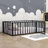 Idonah Metal Floor Bed with Fence and Door-1551245007-1551245004