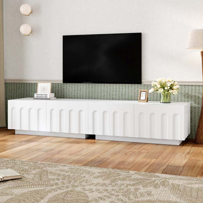 Modern Arched TV Stand and Coffee Table Combo with 4 Drawers –Multi-Functional Storage Cabinet by Latitude Run