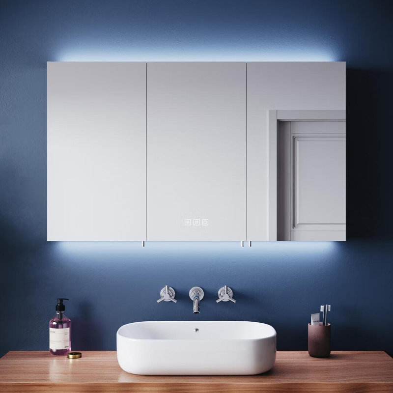 100mm W 60mm H Medicine Cabinet Mirror 5 Adjustable