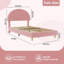 Structure de lit simple avec tête de lit - Conception en arc rembourré beige doux, lit à lattes en bois pour enfants sans sommier, assemblage facile-729514939