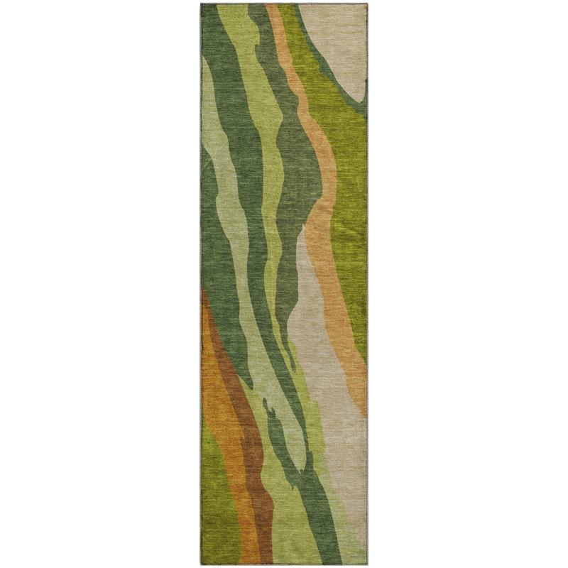 Premium Machine Washable Cossette AMF1047 Waves Rug, Tapis de couloir 2 pi 3 po x 7 pi 6 po