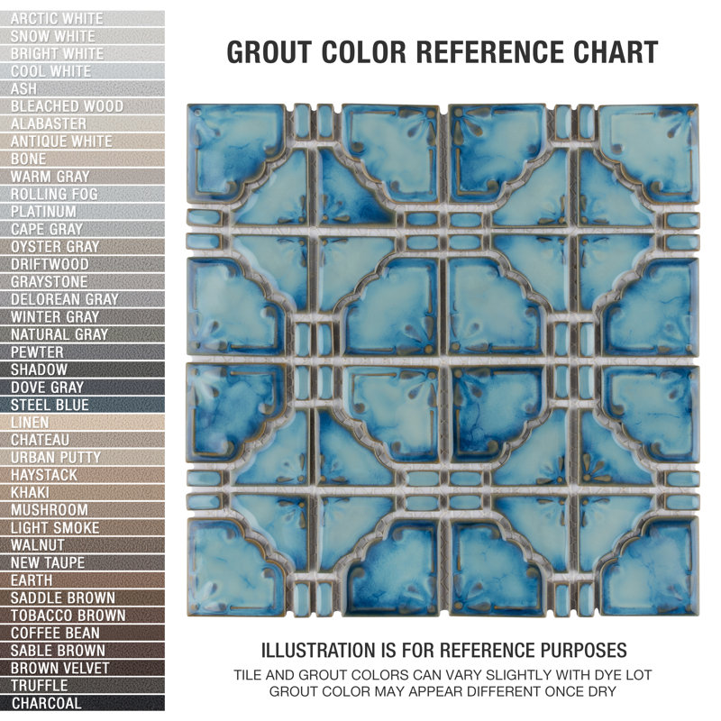 Moonbeam Porcelain Grid Mosaic Wall & Floor Tile, Diva Blue