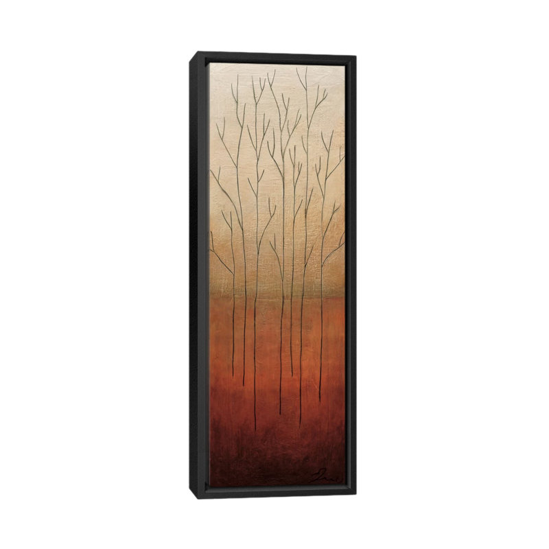 " Branch Rouge II " by Eve, Black Framed Canvas, 48" H x 16" W x 1.5" D