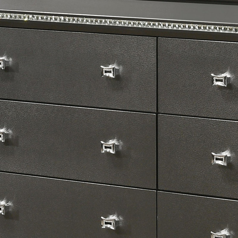 Commode double 9 tiroirs Lundt, Noir, noir, noir, noir