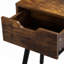 Ensemble de 2 tables d'appoint en bois de style Mid-Century, table de bout avec 1 tiroir de rangement, table de chevet pour le salon de la chambre à coucher, brun rustique et noir