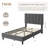 Twin Size Platform Bed Frame with Upholstered Headboard, Wood Slat Support, No Box Spring Needed, Easy Assembly-40760151-40760148